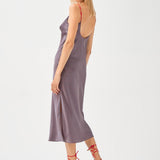 SATEEN DRESS SMOKED