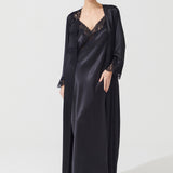 DIAMOND SILK LONG ROBE BLACK