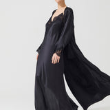 DIAMOND SILK LONG ROBE ECRU