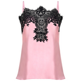 PINK & BLACK LACE-DETAILED CAMISOLE