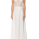 VAMPY SILK LACE EMBROIDERED LONG ROBE